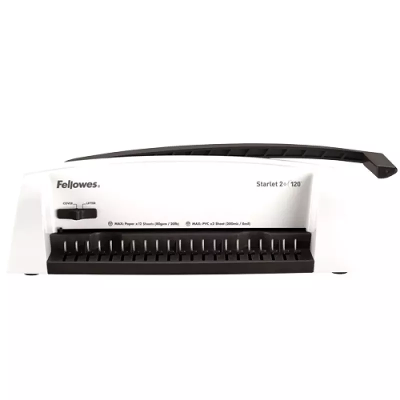 Fellowes Starlet 2+ Kunststoffkamm-Bindemaschine, Weiß, 12 Blatt Stanzleistung
