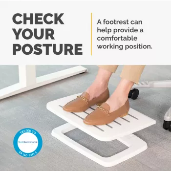 Fellowes Fußstütze unter dem Schreibtisch – Hana LT Fußstütze Ergonomische Fußstütze – Fußstütze Hocker für Büro & Zuhause – Weiß