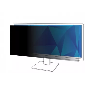 3M Blickschutzfilter für 34-Zoll-Monitor, 21:9, PF340W2B, 86,4 cm (34 Zoll), 21:9, Monitor, Rahmenloser Blickschutzfilter, Glänzend / Matt, Blendfrei