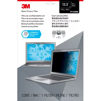 3M Blickschutzfilter für 33,8 cm (13,3 inch) Widescreen-Laptop, 16:9, Laptop, Rahmenloser Blickschutzfilter, Blendfrei
