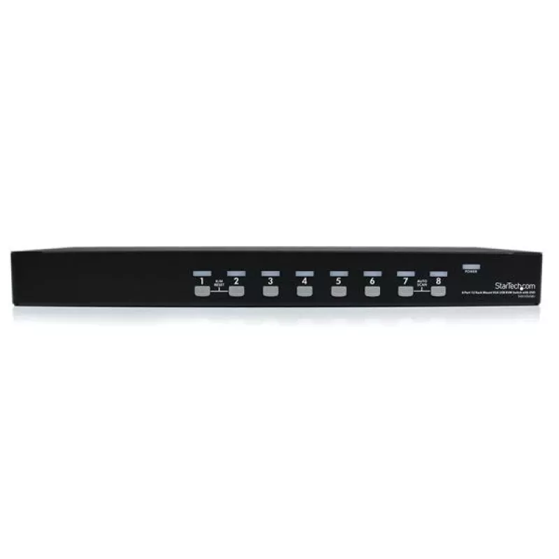 StarTech.com 8 Port 1U Rackmount USB KVM Switch mit OSD, 1920 x 1440 Pixel, Rack-Montage, 1U, Schwarz