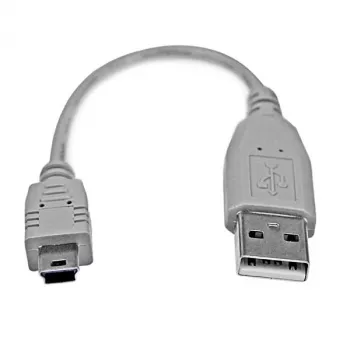 StarTech.com 15 cm Mini-USB-2.0-Kabel – A auf Mini-B, 0,152 m, USB A, Mini-USB B, USB 2.0, Stecker/Stecker, Grau