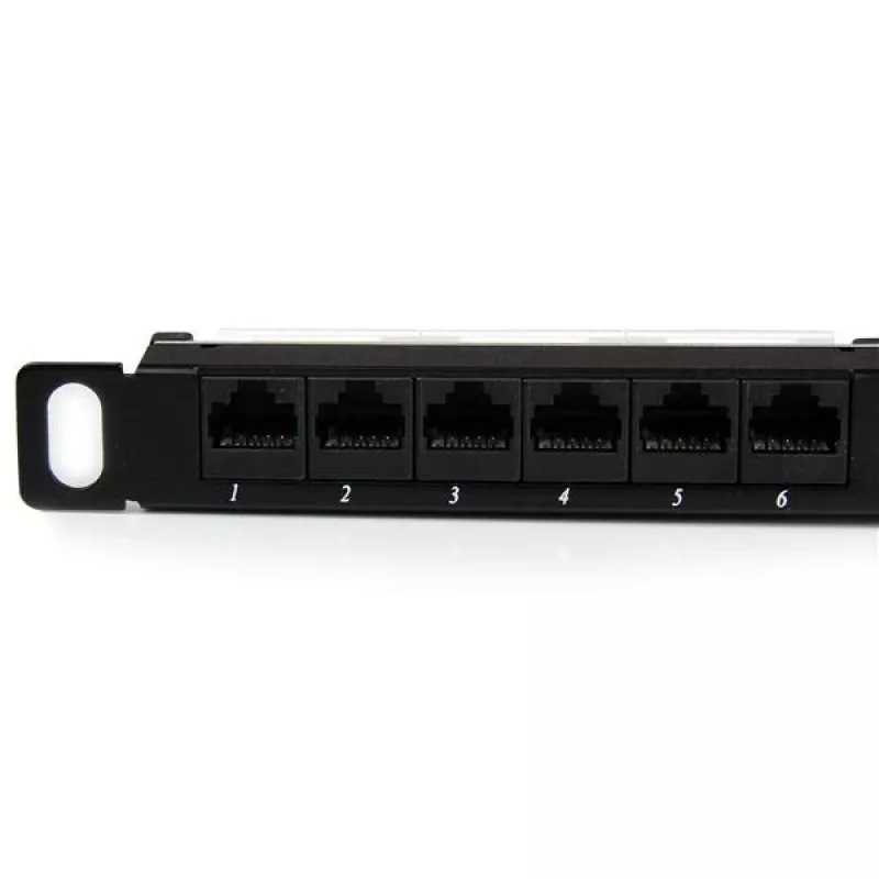 StarTech.com 24 Port 0.5U Cat5e Patch Panel – RJ45 Ethernet Rackmount Cat 5e 110 Patch Panel
