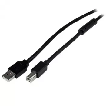 StarTech.com 20 m aktives USB-2.0-A-auf-B-Kabel, langes USB-Kabel, USB-Druckerkabel, 1x USB A (M), 1x USB B (M), Schwarz