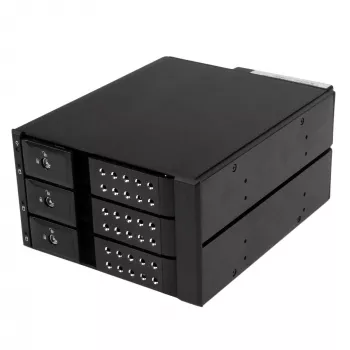 StarTech.com 3-Schacht-Aluminium-Trayless-Hot-Swap-Mobile-Rack-Backplane für 3,5 Zoll SAS II/SATA III – 6 Gbps HDD
