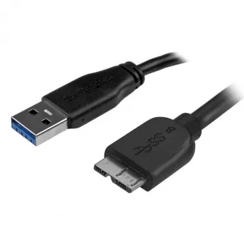 StarTech.com schlank Micro USB 3.0 Kabel – M/M – 0,5 m (20 Zoll), 0,5 m, USB A, Micro-USB B, USB 3.2 Gen 1 (3.1 Gen 1), Stecker/Stecker, Schwarz