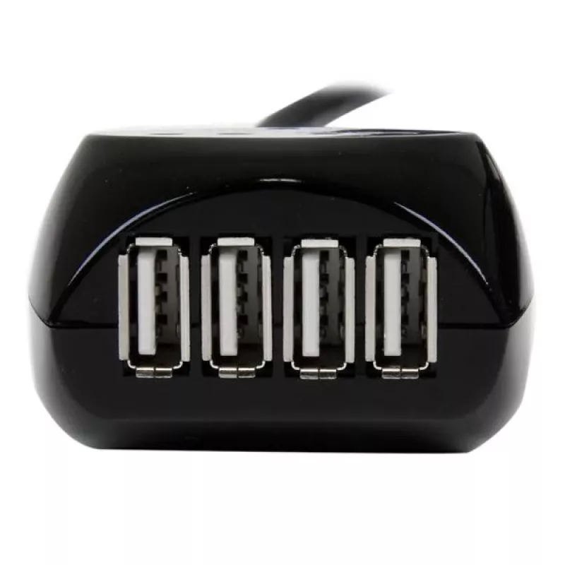 StarTech.com 15 m aktives USB 2.0-Kabel mit 4-Port-Hub, USB 2.0, 480 Mbit/s, Schwarz, 15 m, 110 – 240 V, 5 V