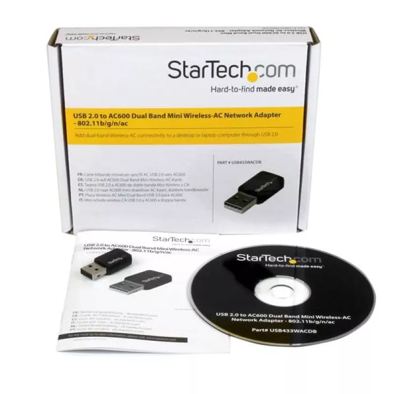 StarTech.com USB 2.0 AC600 Mini Dual-Band Wireless-AC Netzwerkadapter - 1T1R 802.11ac WLAN-Adapter