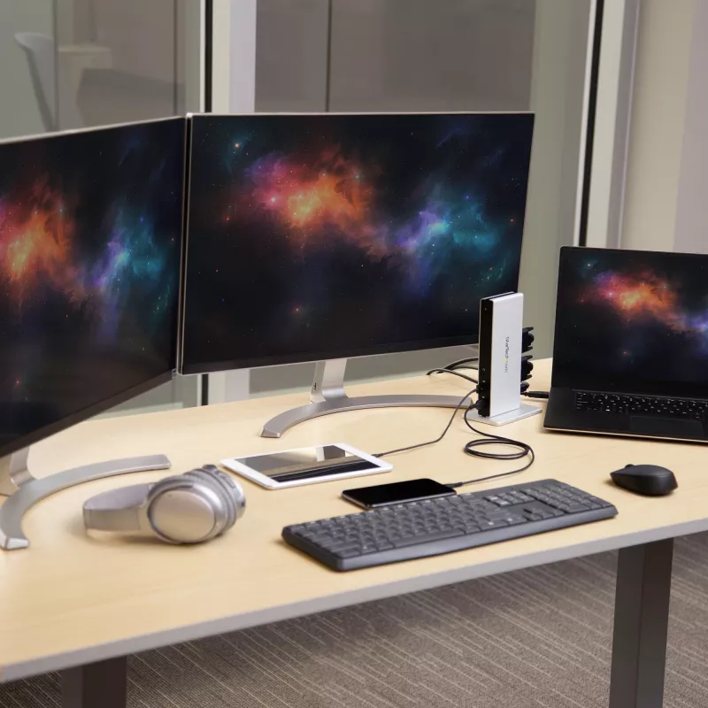 StarTech.com Dual-Monitor USB 3.0 Dockingstation mit DVI und vertikalem Ständer