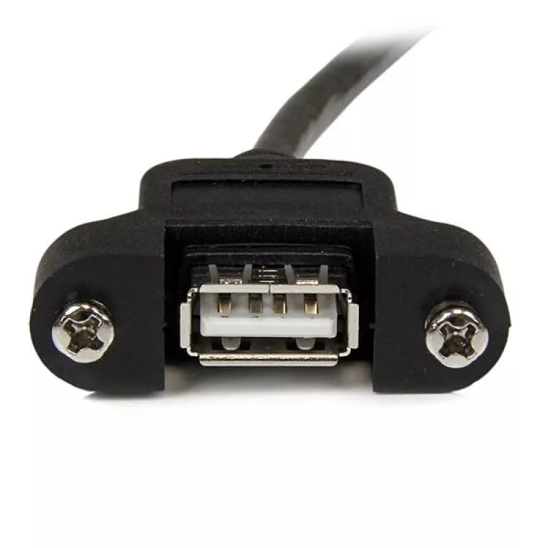 StarTech.com 2 ft Panel Mount USB-Kabel A auf A - F/M, 0.6 m, USB A, USB A, USB 2.0, Male/Female, Schwarz