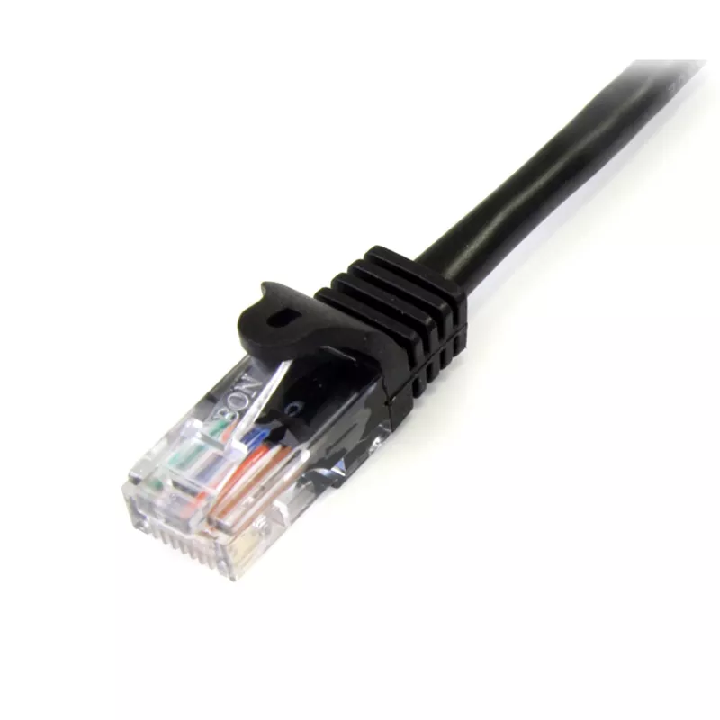 StarTech.com Cat5e Patchkabel mit rastnasenschutzlosen RJ45-Steckern – 1 m, Schwarz