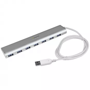 StarTech.com 7-Port USB Hub, USB A auf 7x USB-A Ports, USB 5Gbps, robustes Design, Bus- oder Selbstversorgung, tragbarer Laptop USB 3.0 Hub Erweiterung mit Netzteil