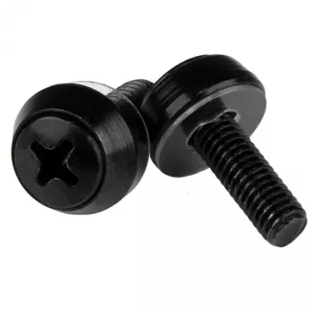 StarTech.com M5 x 12mm – Montageschrauben – 50er-Packung, Schwarz, Schraube, Edelstahl, Blech, Allgemeine Verwendung, M5, Linsenkopf