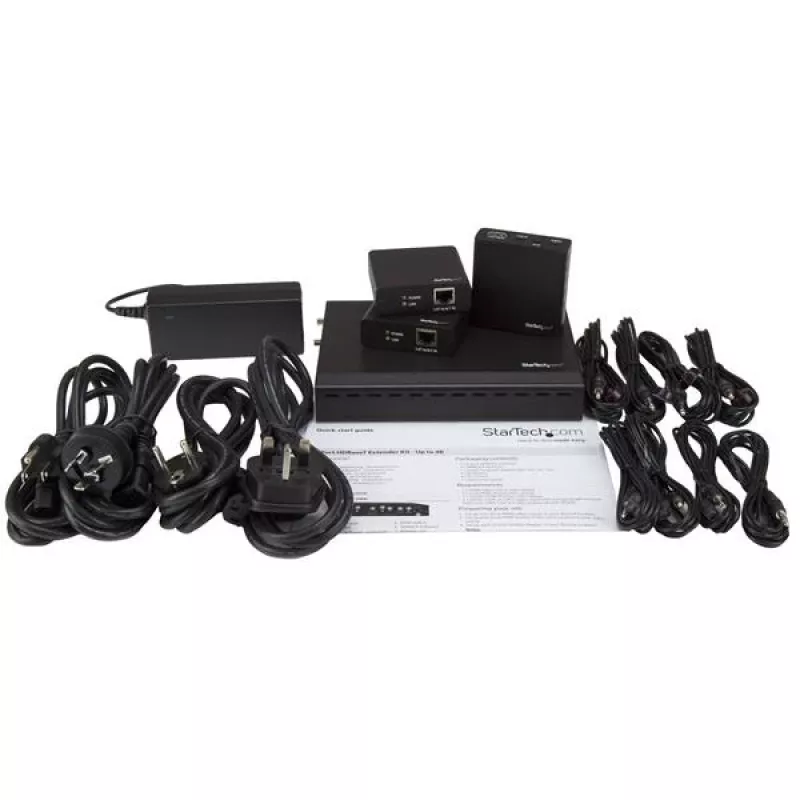 StarTech.com 3-Port HDBaseT Extender Kit mit 3 Empfängern - 1x3 HDMI über CAT5e Splitter - Bis zu 4K