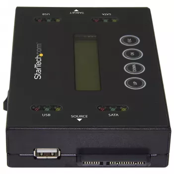 StarTech.com 1:1 Standalone Festplatten-Duplizierer & -Löscher, USB-Thumb-Drive und SATA HDD/SSD Festplatten-Kloner & -Löscher, LCD-Anzeige, TAA-konform, betriebssystemunabhängig