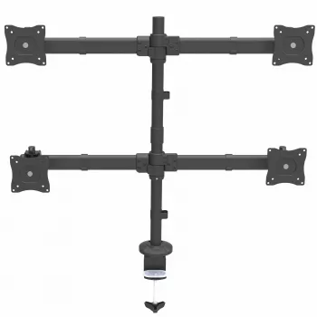 StarTech.com Tischhalterung Quad-Monitorarm – Ergonomische VESA 4-Monitorhalterung 2x2 bis 27 Zoll – Gelenkige & höhenverstellbare Mastmontage – Neig-/Schwenk-/Drehfunktion für LCD/LED-Bildschirm – Tischklemme/Kabeldurchführung