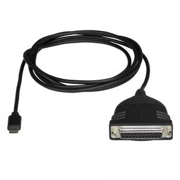 StarTech.com USB-C auf Parallel Druckerkabel, Schwarz, USB C, DB25, 1,83 m, Stecker/Buchse, CE, RoHS
