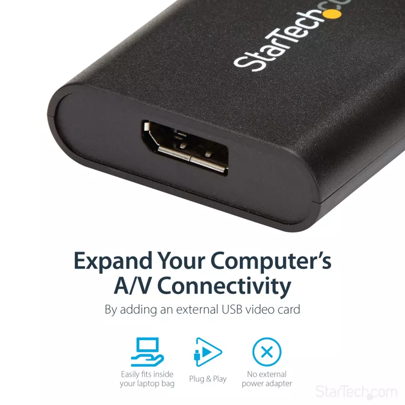 StarTech.com USB 3.0 zu DisplayPort Adapter, USB DP Monitor Konverter für Windows, 4K (keine Unterstützung für macOS/ChromeOS/Linux) - TAA