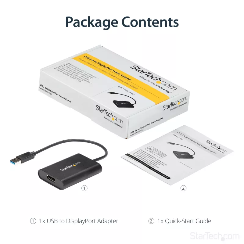 StarTech.com USB 3.0 zu DisplayPort Adapter, USB DP Monitor Konverter für Windows, 4K (keine Unterstützung für macOS/ChromeOS/Linux) - TAA