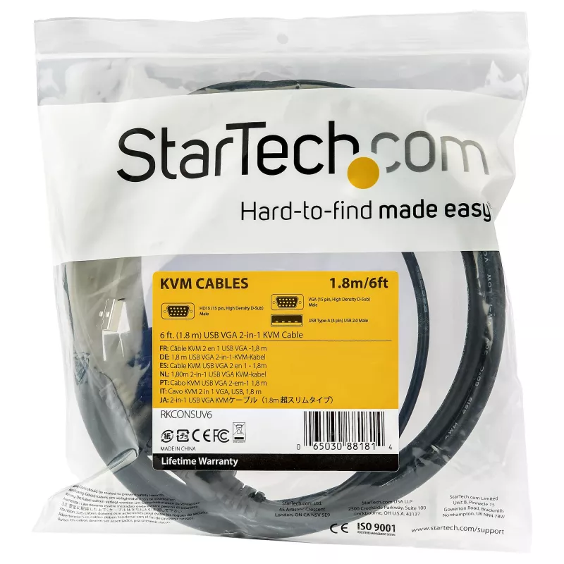 StarTech.com 4,6 m USB-KVM-Kabel für Rackmount-Konsolen