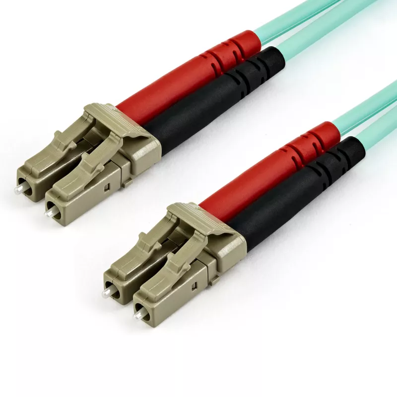 StarTech.com 15m LC/UPC auf LC/UPC OM4 Multimode-Glasfaserkabel, 50/125µm LOMMF/VCSEL Zipcord-Faser, 100G, geringe Einfügedämpfung – LSZH Glasfaser-Jumperkabel