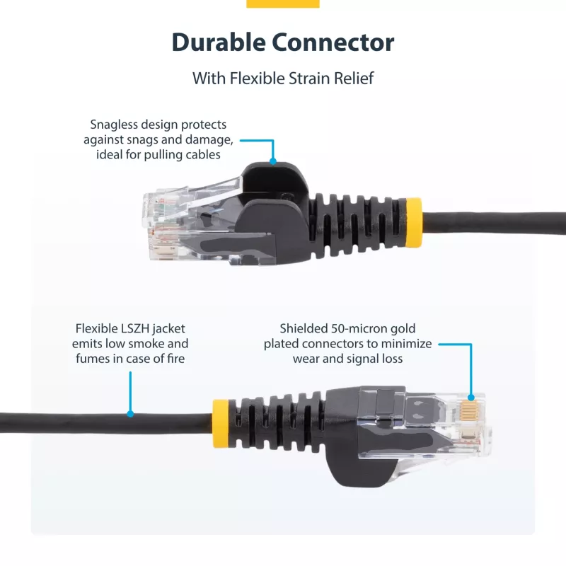 StarTech.com 1,5 m CAT6-Kabel – schlank – rastnasenschutz RJ45-Stecker – Grau
