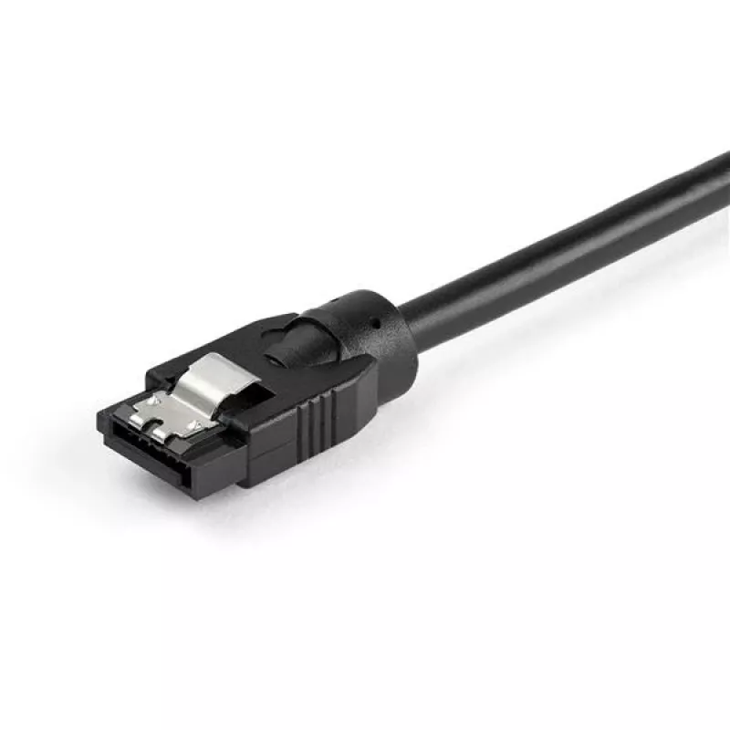 StarTech.com 0,6 m Rundes SATA-Kabel, 0,6 m, SATA III, SATA 7-pol, SATA 7-pol, Stecker/Stecker, Schwarz