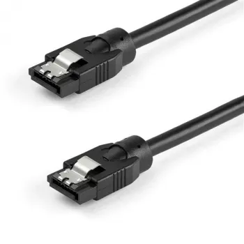 StarTech.com 0,3 m Rundes SATA-Kabel, 0,3 m, SATA III, SATA 7-polig, SATA 7-polig, Stecker/Stecker, Schwarz