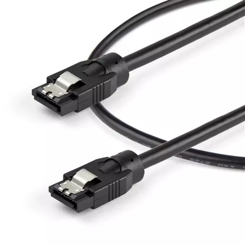 StarTech.com 0,3 m Rundes SATA-Kabel, 0,3 m, SATA III, SATA 7-polig, SATA 7-polig, Stecker/Stecker, Schwarz