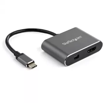 StarTech.com USB-C-Multiport-Videoadapter – 4K 60 Hz USB-C auf HDMI 2.0 oder Mini DisplayPort 1.2 Monitoradapter – USB Type-C 2-in-1 Displaykonverter HDMI/MDP HBR2 HDR – TB3-kompatibel