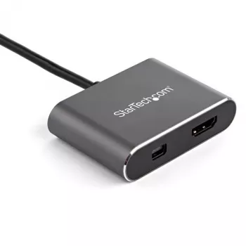 StarTech.com USB-C-Multiport-Videoadapter – 4K 60 Hz USB-C auf HDMI 2.0 oder Mini DisplayPort 1.2 Monitoradapter – USB Type-C 2-in-1 Displaykonverter HDMI/MDP HBR2 HDR – TB3-kompatibel