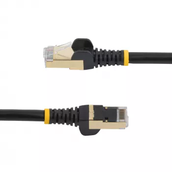 StarTech.com 7,5m CAT6a Ethernet-Kabel – 10 Gigabit geschirmter, rastnasenschutzfreier RJ45 100W PoE Patchkabel – 10GbE STP Netzwerkkabel mit Zugentlastung – Schwarz einzeln getestet/Verkabelung UL-zertifiziert/TIA