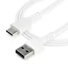 StarTech.com 2m USB-A auf USB-C Ladekabel – Robustes Schnelllade- und Sync-USB-2.0-auf-USB-Typ-C-Datenkabel – Strapazierfähiger TPE-Mantel Aramidfaser M/M 3A Weiß – Samsung S10, iPad Pro, Pixel