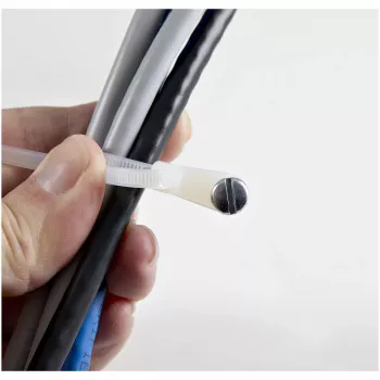 StarTech.com 4 Zoll (10 cm) Kabelbinder mit Befestigungsloch - 1/16 Zoll (2 mm) breit, 7/8 Zoll (24 mm) Bündeldurchmesser, 18 lb (8 kg) Zugfestigkeit, Nylon 66 selbstsichernde Kabelbinder mit Schraubloch, UL-gelistet, 100er-Pack