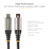 StarTech.com 50 cm Top Screw Locking USB-C-Kabel 10 Gbit/s – USB 3.1/3.2 Gen 2 Typ-C-Kabel – 100 W (5 A) Power Delivery Ladeleistung, DP Alt Mode – Einfach-Schraubsicherung, USB-C Kabel Laden/Synchronisieren