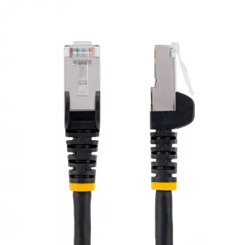 StarTech.com 10m CAT6a Ethernet-Kabel - Schwarz - Low Smoke Zero Halogen (LSZH) - 10GbE 500MHz 100W PoE++ rastnasenfreier RJ-45 mit Zugentlastung S/FTP Netzwerk-Patchkabel