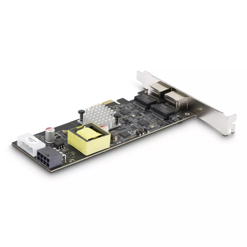 StarTech.com 2-Port 2.5Gbps NBASE-T PoE Network Card, Dual Intel I225-V, 802.3af/at PoE+ Multi-Gigabit NIC, PCI Express Server LAN Card, LP4/8-Pin PCIe-Powered