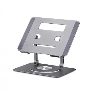 StarTech.com Drehbarer Laptop-Ständer, 360° schwenkbar, ergonomischer Schreibtisch-Riser für Computer, erhöhte Ablage mit verstellbarer Neigung, max. 5 kg, Aluminiumbauweise, tragbares Design