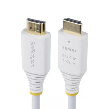 StarTech.com 10ft (3m) Premium Certified High Speed HDMI Kabel, 4K 60Hz/1440p 144Hz, HDR10/HDCP 2.2/ARC, 18Gbps, UHD HDMI 2.0 Cord for TV/Monitor/Display, TPE Jacket, White