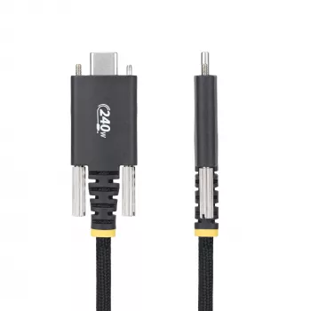 StarTech.com 10ft (3m) USB-C-Ladekabel, langlebig und ultra-flexibel, seitliche Schraubverriegelung, 240W (5A) PD EPR, USB 2.0 Laptop-Ladekabel, USB-IF zertifiziert, robustes USB-C-Ladekabel
