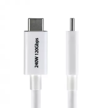 StarTech.com 3ft (1m) Thunderbolt 5 Kabel, 80 Gbit/s/bis zu 120 Gbit/s, 240 W PD, 8K 60 Hz, zertifiziertes Thunderbolt-Kabel, kompatibel mit Thunderbolt 4/USB4/USB-C – Weiß
