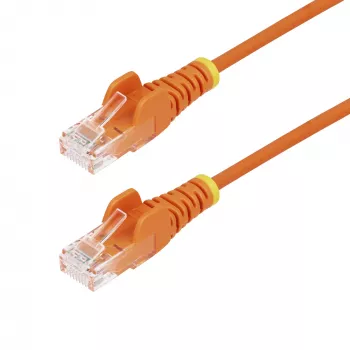 StarTech.com 50 cm Orange schlank CAT6 Ethernet-Kabel, rastnasenschutz, 100 W PoE, UTP, LSZH, 28AWG reine blanke Kupferdraht, schlank RJ45 Netzwerk-Patchkabel mit Zugentlastung, einzeln geprüft