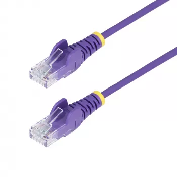 StarTech.com 50 cm Lila schlank CAT6 Ethernet-Kabel, Snagless, 100W PoE, UTP, LSZH, 28AWG Pure Bare Copper Wire, schlank RJ45 Network Patch Cord mit Zugentlastungen, individuell geprüft