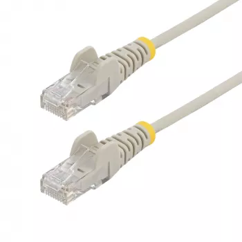 StarTech.com 15m graues schlank CAT6 Ethernet-Kabel, rastnasenfrei, 100W PoE, UTP, LSZH, 28AWG reiner blanker Kupferdraht, schlankes RJ45-Netzwerk-Patchkabel mit Zugentlastung, einzeln getestet