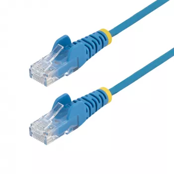 StarTech.com 15m Blaues schlank CAT6 Ethernet-Kabel, RJ45-Netzwerkkabel, Snagless, 100W PoE, UTP, LSZH, 28AWG reiner blanker Kupferdraht, CAT6-Patchkabel mit Zugentlastung, Einzeln getestet
