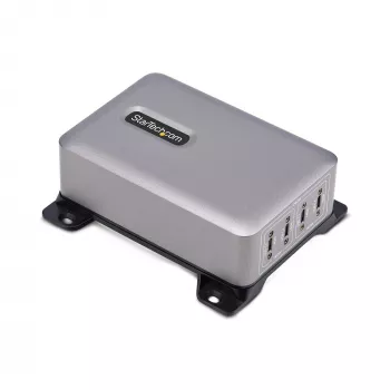 StarTech.com 4-Port Multi-Device USB-C Ladegerät, 240W gesamt, Einzelport 140W EPR, PD 3.1, Schraubsicherungsports, Konferenzräume, Halterung inkl. für Oberflächenmontage