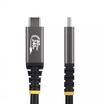 StarTech.com 1m USB4-Kabel, 80Gbit/s, USB-IF-zertifiziertes USB-C-Kabel, 240W PD, 8K 120Hz/4K 240Hz DP2.1 DP80, TPE-Mantel, Thunderbolt 4-kompatibel – schwarzes USB-C-Kabel