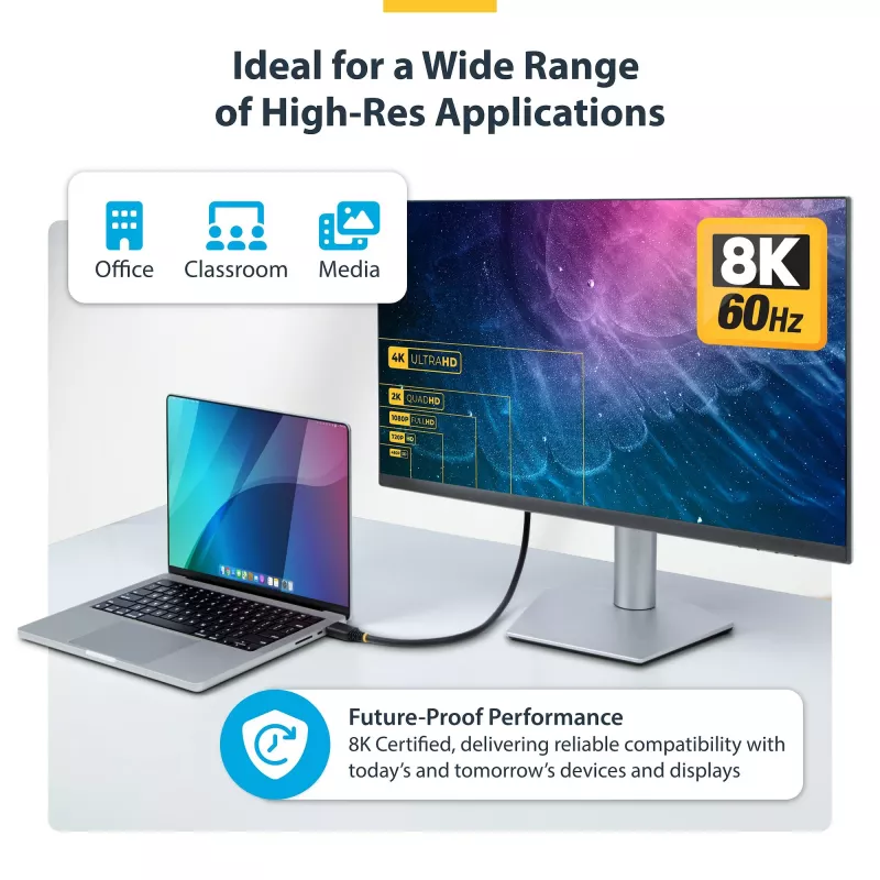 StarTech.com HDMI21-CBL-8K60-50CM HDMI-Kabel 0,5 m HDMI Typ A (Standard) Schwarz