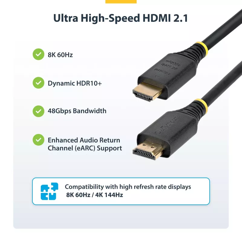 StarTech.com HDMI21-CBL-8K60-4M HDMI-Kabel HDMI Typ A (Standard) Schwarz