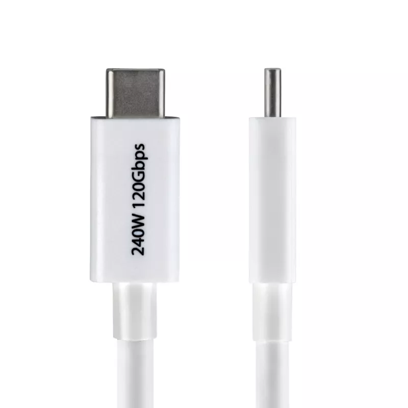 StarTech.com 2,6ft (80cm) Thunderbolt 5 Kabel, 80Gbps/Bis zu 120Gbps, 240W PD, 8K 60Hz, Zertifiziertes Thunderbolt Kabel, Kompatibel mit Thunderbolt 4/USB4/USB-C - Weiß